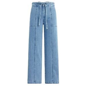 Hudson Los Angeles Womens Blue Wide Leg Belted Jeans 2/26